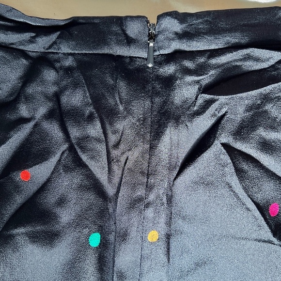 Hobbs London Polka Dot A-Line Silk Skirt in Black Multicolor - Picture 6 of 10